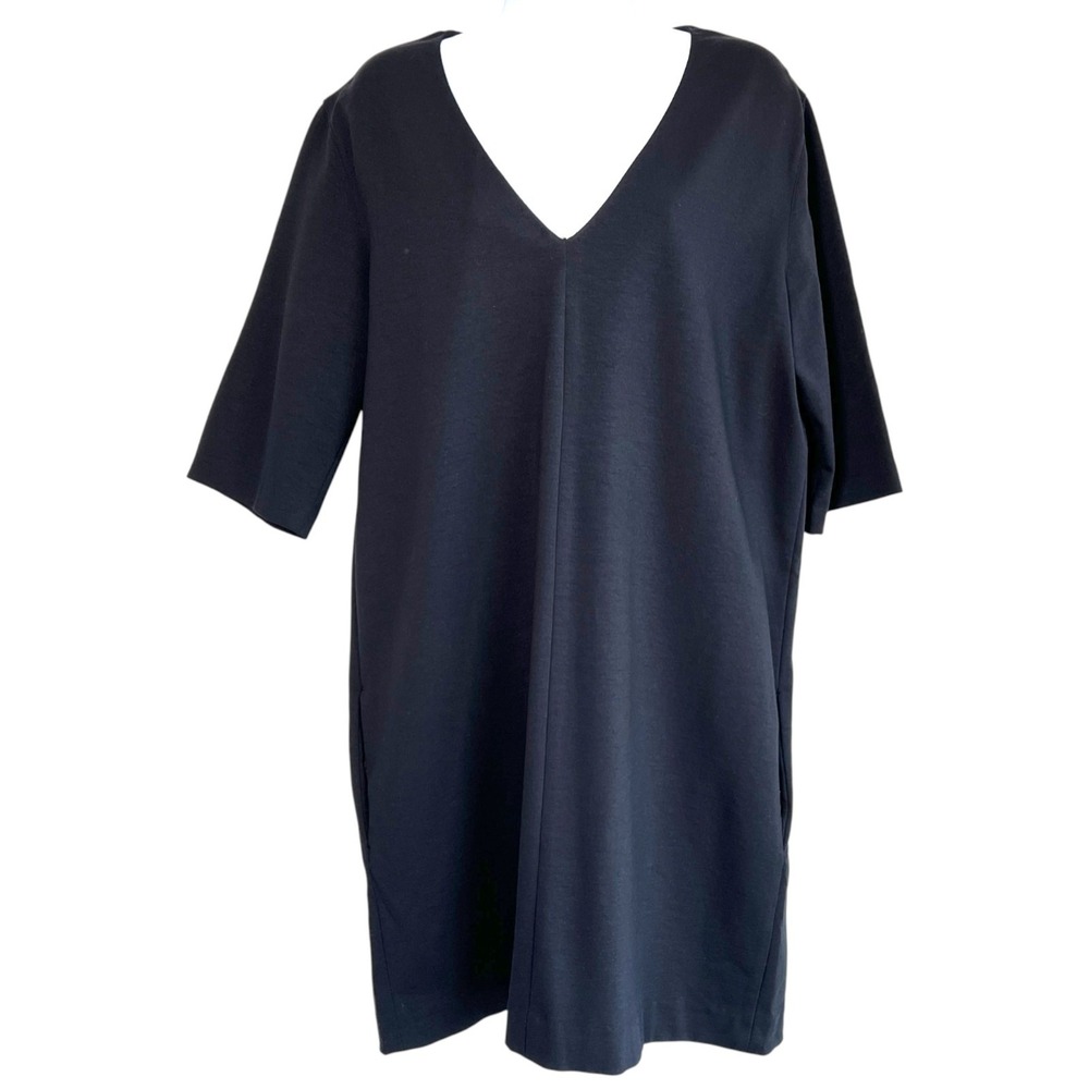 The Row Short‎ V-Neck Shift Dress Pockets Size L Versatile Little Black Dress